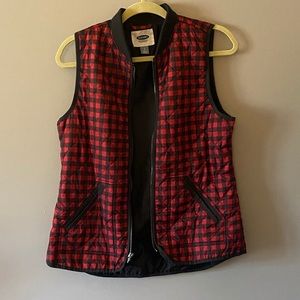 Old Navy Red and Black Checkered Vest